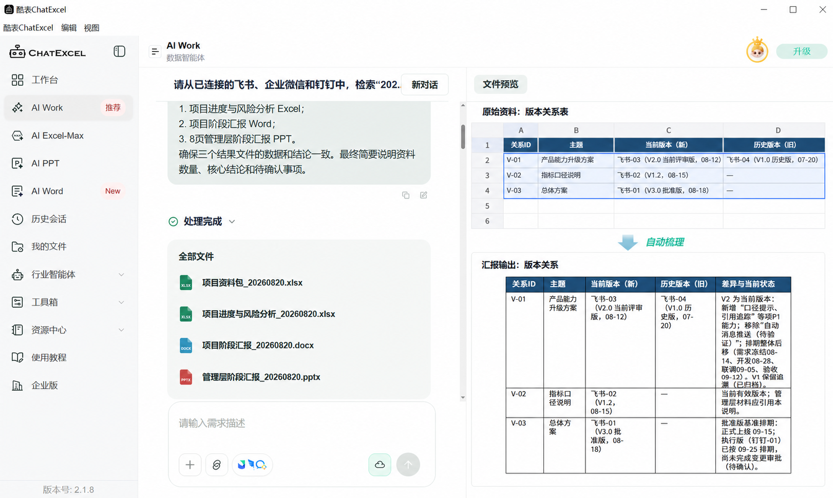 元空AI Work打通飞书、企业微信和钉钉,跨平台资料接入同一个工作流