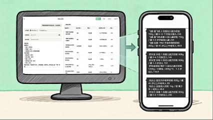 微信截图产品信息智能成表