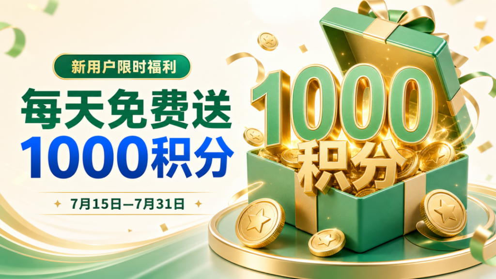 ChatExcel免费送：购任意套餐积分翻倍！每天送1000积分，长相伴老用户直接领50000